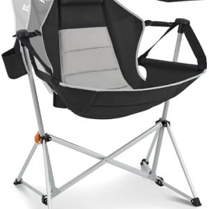 KingCamp Hammock Camping Chair, Swinging Portable Folding Camp Chairs for Adults Max 440lbs Heavy Duty Foldable Oversized Rocker with Aluminum Alloy Frame Cup Holder for Outdoor Beach Patio Sport